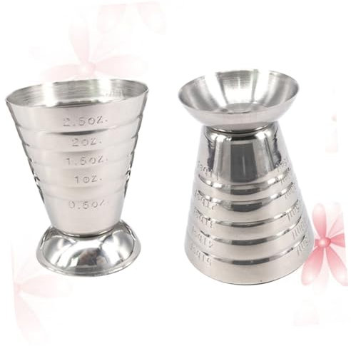 Amosfun Taza Medidora De Acero Inoxidable Para Cocteles Con Doble Escala Onzas y Diseño Compacto y Resistente Para Bartenders y Uso Doméstico