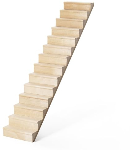 Odoria Dollhouse Staircase Steps Miniature: 1/12 Scale Straight Stairs for Tooth Fairy Garden Elf - Mini Wood Furniture Unfinished for Crafts DIY Handrail-less