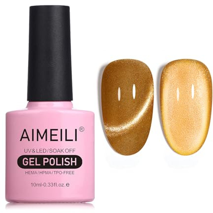 AIMEILI Magnetic Gel Nail Polish Cat Magnet Eye Gel Polish, UV LED Soak Off Glitter Gel Nail Varnish Nail Art Manicure Pedicure, Long Lasting & Easy to Apply - 10ml 722