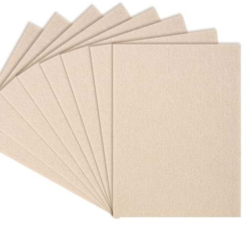yumcute Patin Feutre Autocollant, 20×16cm | 8 Pièces Patin de Chais, Beige Patins pour Meubles, 5mm D'éPaisseur Protection Pied de Table, Feutrine Autocollante pour Jambes de Meubles
