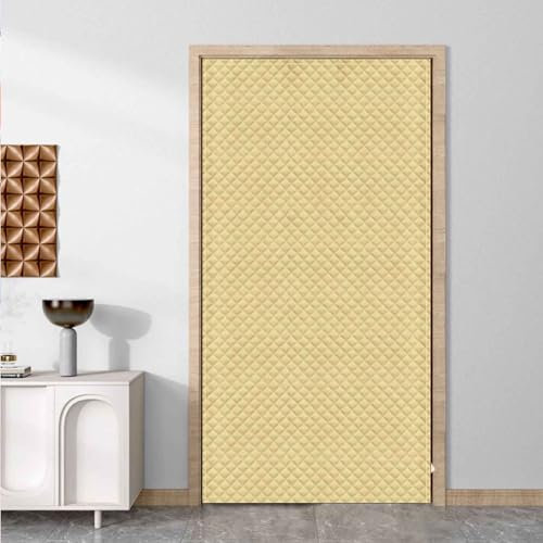 RTTZBOZ Rideau de Porte Isolé en Flanelle, Couverture de Porte Insonorisée Intérieure, Couverture D'écran D'isolation de Porte, Garde L'intimité Toute L'année(Beige,60 * 180cm/24 * 71in)