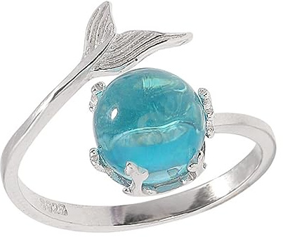 BESTYASH Exquisiter Verstellbarer Meerjungfrau Ring Damen Fingerring Mit Glatter Oberfläche Für Party Abschlussball Sommerpicknick Modeaccessoire