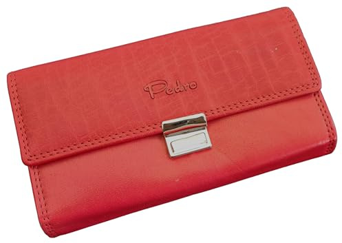 Einkaufszauber Portafoglio in vera pelle cameriere taxi rosso, Colore: rosso, 18x10x5 cm, Portafoglio da cameriere