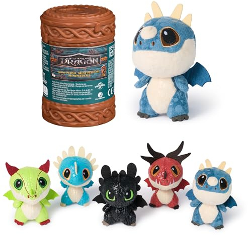 DreamWorks Dragons How to Train Your Dragon, Mini Peluche Giocattolo a Sorpresa, Drago di Peluche da 7,5 cm, Giocattoli a Sorpresa, Giocattoli per Bambini dai 4 Anni in su (i Modelli Possono variare)