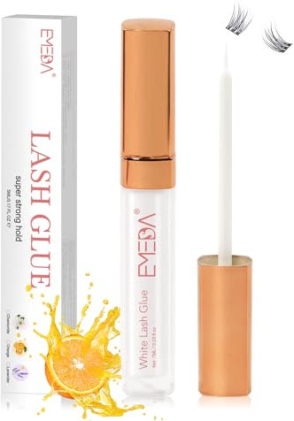 EMEDA Latex-freier Wimpernkleber für Wimpernkranz 7ml 0.23 OZ Wimpernkleber Wasserdicht & Transparent Formel Starker Halt Wimpernkleber Hypoallergen Falsche Wimpern Kleber