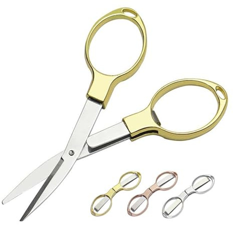 RELKLYU 3 Morceaux De Ciseaux Pliants, Ciseaux en Acier Inoxydable, Mini-Ciseaux, Ciseaux Portables, Adaptés À La Maison, À L'École, Au Bureau, À La Pêche.