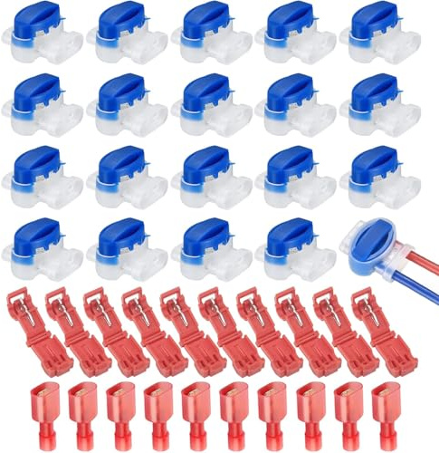 40 Stück Mähroboter Kabelverbinder, Rasenroboter Kabelverbinder mit 20 Anschlussklemmen, Wasserdicht 314 Kabel Verbinder Kabelklemmen,Mähroboterzubehör für Gardena Mähroboter