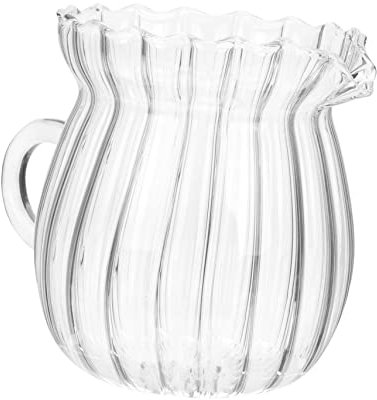 FUNOMOCYA Jarra para Crema de Vidrio Transparente Mini Jarra de Leche Multifuncional Diseño para Uso Diario para Café y 250 Ml