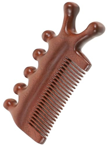 CONGARTENO Holzkamm für Massage Zinken aus Sandelholz zum Entwirren von Damenhaar für Nasses und Trockenes Haar mit Antistatischer Funktion Naturholzkamm für Kopfhaut