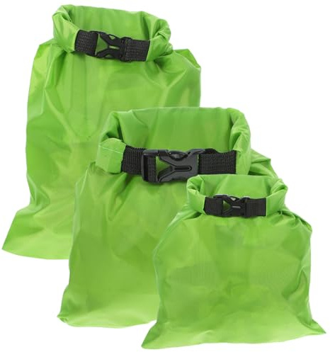 HONITANO 3 Stück Teiliges Drybag wasserdichte Aufbewahrungstaschen mit Rollverschluss Wasserfester Packsack für Kajakfahren Camping Angeln Bootfahren Rafting in Grün