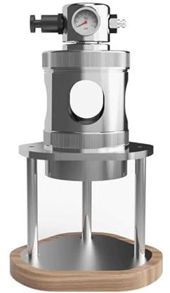 THYXGS Cafetera Espresso Neumática De 80 Ml, Manual De Presión De Aire De 51/58 Mm, Extracción Rápida De 16 Bares, con Manómetro Y Base De Madera, para Casa Y Camping