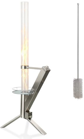 50 Wood Pellet Patio Heater, Heavy Duty Stainless Steel Rocket Stove & Pellet Fire Pit, Smokeless Wood Pellet Heater Outdoor, Patio Pellet Heater for Backyard Terrace Parties