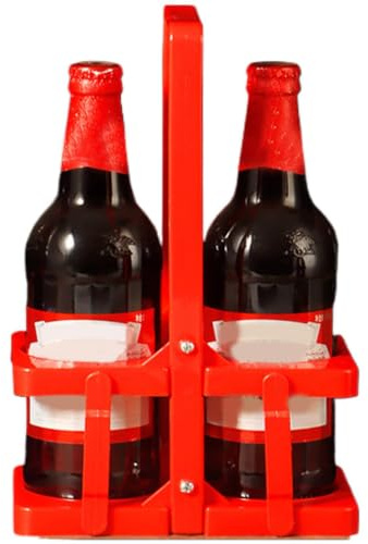 Bärbar hopfällbar ölkorg, Ölflaskställ | Hopfällbar förvaringsställ för ölsnack - 2-flask vinbärare ölhållare för Camping Picnic BBQ Trip Bar