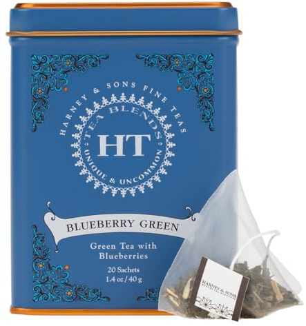 Harney & Sons Fine Teas HT Collection BLUEBERRY GREEN 20 ct Sachet Tin by Harney & Sons