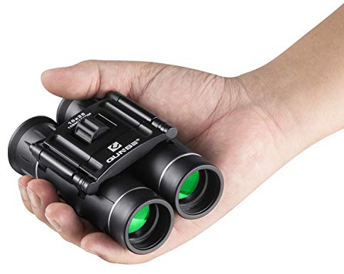 QUNSE Fernglas 10x25 Kleines Fernglas Kompakt Wasserdicht Feldstecher für Kinder Erwachsene mit Tragetasche für Vogelbeobachtung, Wandern, Jagd, Sightseeing