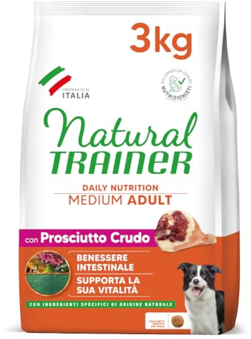Trainer Natural Cibo per Cani Medium Adult, Prosciutto Crudo, 3 Kg