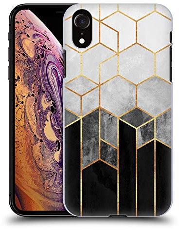 Head Case Designs sous Licence Officielle Elisabeth Fredriksson Hexagones Au Charbon De Bois Paillettes Coque Dure pour l'arrière Compatible avec Apple iPhone XR