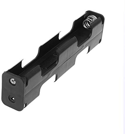 ESden Soporte de batería 4 x AA larga tira trasera caso 6V doble capa caja de doble cara 9V botón de soldadura de conexión contenedor de almacenamiento de plástico
