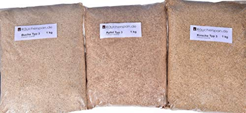 Räucherspäne Räuchermehl Kirsche, Apfel, Buche Typ 3 (0,3-1mm) Sparbrand/Räucherschnecke/Kaltrauchgenerator geeignet