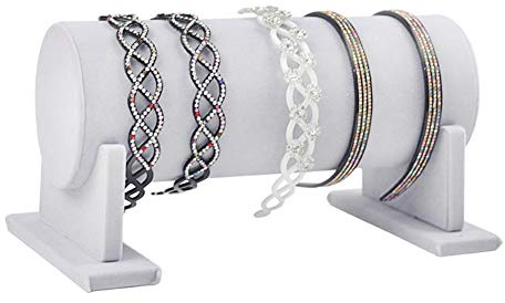 LAMF Schmuckständer, Grau, Samt, T-Stange, Organizer, Abnehmbarer Haarreif, Haarband, Haarverschluss, Halter, Präsentationsständer für Ketten, Armbänder, Halsketten