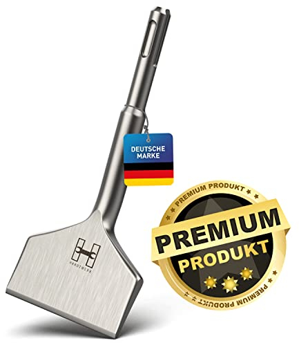 HARDTWERK Scalpello per piastrelle Turbo SDS Plus, 165 x 75 mm, scalpello piatto largo per rimuovere piastrelle e colla da piastrelle, per perforatore, scalpello largo