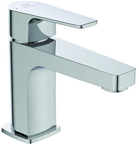 Ideal Standard BC682AA Cerafine D Waschtischarmatur ohne Ablauf, Bad-Wasserhahn mit Auslauf, Mischbatterie Waschbecken, Wassersparend, Chrom