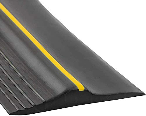 Papillon Universal Garage Door Bottom Threshold Seal Strip,Weatherproof Rubber DIY Weather Stripping Replacement, Not Include Sealant/Adhesive (16Ft, Black)