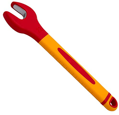 WEDO Einmaulschlüssel,VDE Isolierter offenes Ende-Schraubenschlüssel,SW 10mm,Länge 145mm,Schraubenschlüssel,CR-V Stahl,Elektrikerwerkzeug,1000V VDE-geprüft,GS-Zertifikat