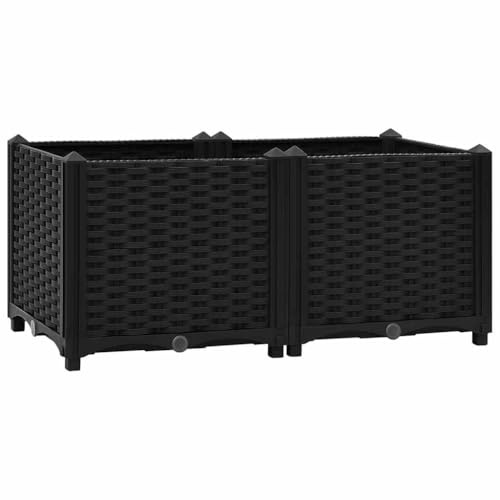 vidaXL Jardinera elevada 80x40x38 cm Polipropileno
