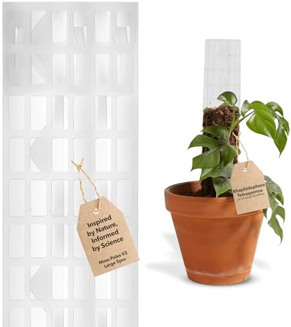 THICCLY V2 GrowPole, groß, 5 Stück – originaler D-förmiger Moosstab für Kletterpflanzen, feuchtigkeitsspeichernde geschlossene Rückseite, stapelbare Rankhilfe für Monstera und Philodendron