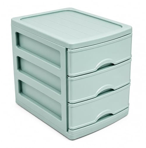 Mini 3 Drawer Desktop Storage Box for Makeup, Desk & Craft Supplies