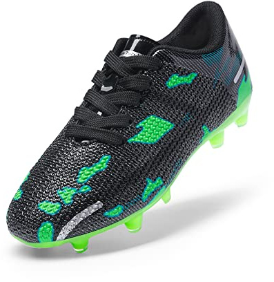 DREAM PAIRS Kids Chaussures de Football pour Enfants | Durable Chaussures à Crampons avec Laçage latéral pour Garçons Confortable
