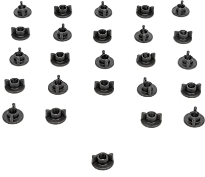 STEY ACCESORIOS 10 Unidades - Tuerca de mariposa, palomilla de plastico resistente, palomilla para tornillos metrica M6 (Negro 25 Unidades)