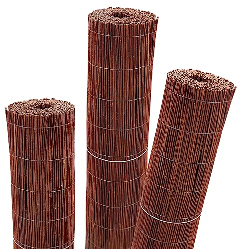 Aquagart Weidenmatte 10m x 100 cm I Sichtschutzmatte aus Weide I Natürlicher Sichtschutz für Garten, Balkon & Terrasse I Weidenzaun mit Drahtumspannung I Sichtschutzzaun