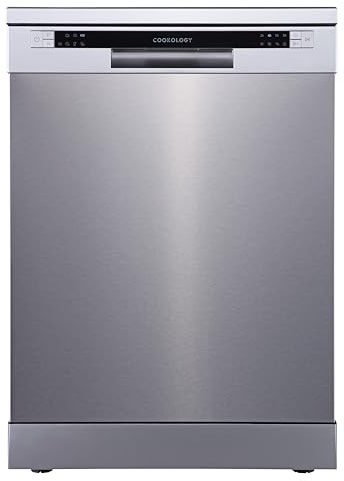 Cookology CFSD613SS 60cm Wide Freestanding Full Size Undercounter Dishwasher, 6 Programme Settings with Eco Mode, 13 Place Settings - in Stainless Steel