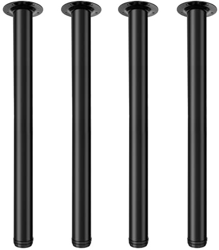 Jahof Tischbeine Metall Schwarz 50 cm, Möbelfüße Höhenverstellbar für Couchtisch, Seitentisch, Ø50mm, 4 Stück