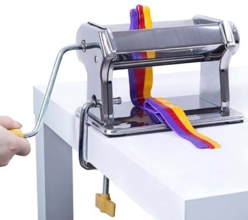 Rainorning Portable Hand-Cranked Mud Press Roller, Stainless Steel DIY Craft Polymer Clay Rolling Machine Handmade Press Pasta Roller