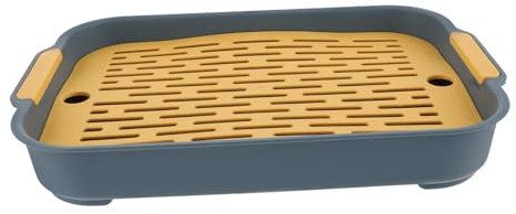 VILLFUL Kaninchenkäfig Toilette Mit Anti Fall Schutz Langlebige Katzentoilette Aus Robustem Kunststoff Für Kaninchen Meerschweinchen Hamster Mit Filternetz Für Wohnzimmer Und Garten