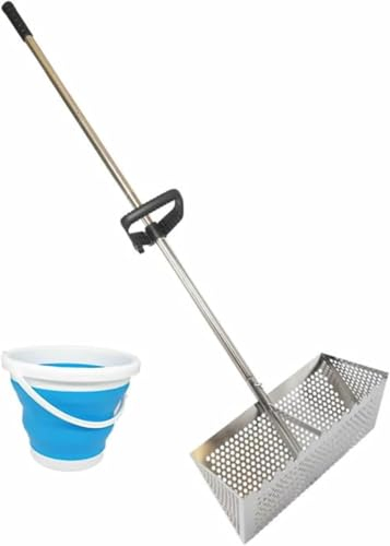 rastrello da spiaggia, Setaccio, rastrello setaccio per rastrello da spiaggia setaccio per sabbia sfuso per sabbia lungo rastrello da scavo in acciaio con impugnatura facile per giochi da spiaggia