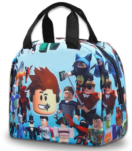 Luclay rob 1 Lunch Bag Kids Lunch Box Adults, Reusable Cartoon Insulated Lunch Bag Girls, Boys - Small Foldable Waterproof Lunch Bags for Travel Picnic School Office Outdoor