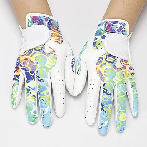 ZiYouao Golfhandschuhe 1 Paar (2 Stück) rutschfeste Golfhandschuhe for die Linke und rechte Hand der Damen, weiche, atmungsaktive Handschuhe for Damen, 18/19/20/21 Golfhandschuhe Damen(18 S)