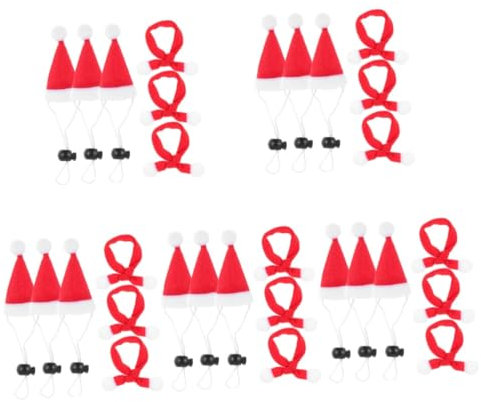 POPETPOP 30stücke Teiliges Weihnachtskostümset Für Haustiere Xmas Mütze Und Schal Für Tiere Atmungsaktive Und Bequeme Weihnachtsaccessoires Für Feiertagsfeiern Und Fotosessions