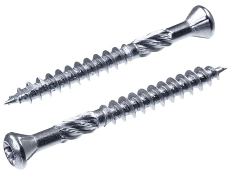 SECCARO Terrängskruv dekorhuvud 5 x 50 mm, rostfritt stål A4, träskruv med skärspets och skärskåra, TX/sexkantig sexkant, 150 stycken