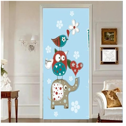 Türaufkleber Türtapete Türbilder Türposter Mädchen Rosa Wohnung Zimmer Tür Aufkleber Aufkleber PVC Eingangstür Dekoration Schrank Toilette Aufkleber(M,40x120cm)