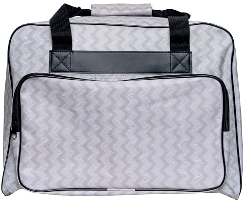 Janome Wavy Gray Universal Sewing Machine Tote Bag, Canvas