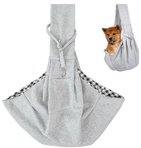 Tragetasche Hund,Hundetragetasche,Hunde Tragetasche,Tragfähigkeit 15 Pfund,Breites Schultergurt-Design,Geeignet für Spaziergänge,Outdoor-Aktivitäten und Kurztrips (Grau)