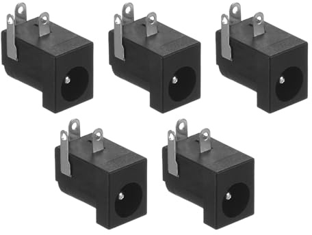 M METERXITY 5-Pack 3 Pin DC-005 Power Jack 5.5 x 2.1mm PCB Mount Female Nickel Plating Process for Media Player/Laptop Socket Jack Plug Female Socket Connector DC Power Jack