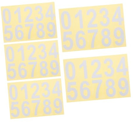 Warmhm 5stücke Selbstklebende Reflektierende Hausnummern Für Briefkästen Aussenbereich Nummernaufkleber Mülleimer-aufkleber