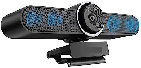 Webcam Camara pc Camara Web Webcam Cámara web 4K 8MP EPTZ con encuadre automático Cámara web USB for PC con micrófonos y altavoz Zoom digital 5X Cámara web EPTZ 120° FOV para transmisión en vivo, vide