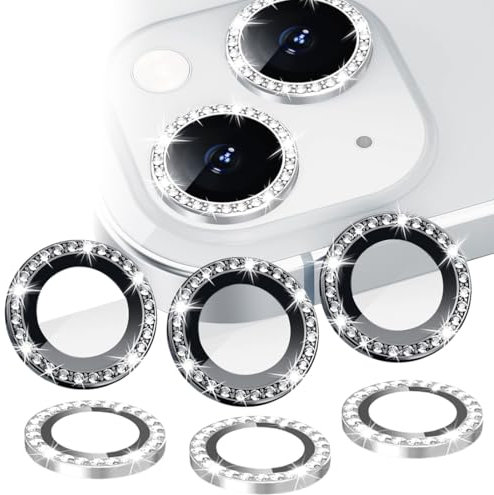 CULEO Mobile Phone Screen Protectors,6pcs for iPhone 15/15 Plus Camera Lens Protector Bling, Anti-Scratch, Case Friendly, Does Not Affect Night Shots, HD Clear